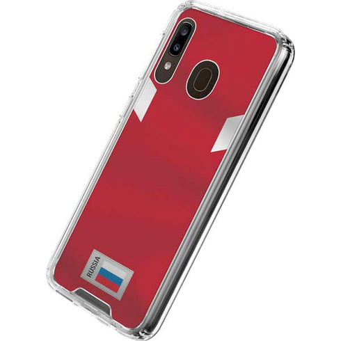 Russia Soccer Flag Galaxy A30 Clear Case